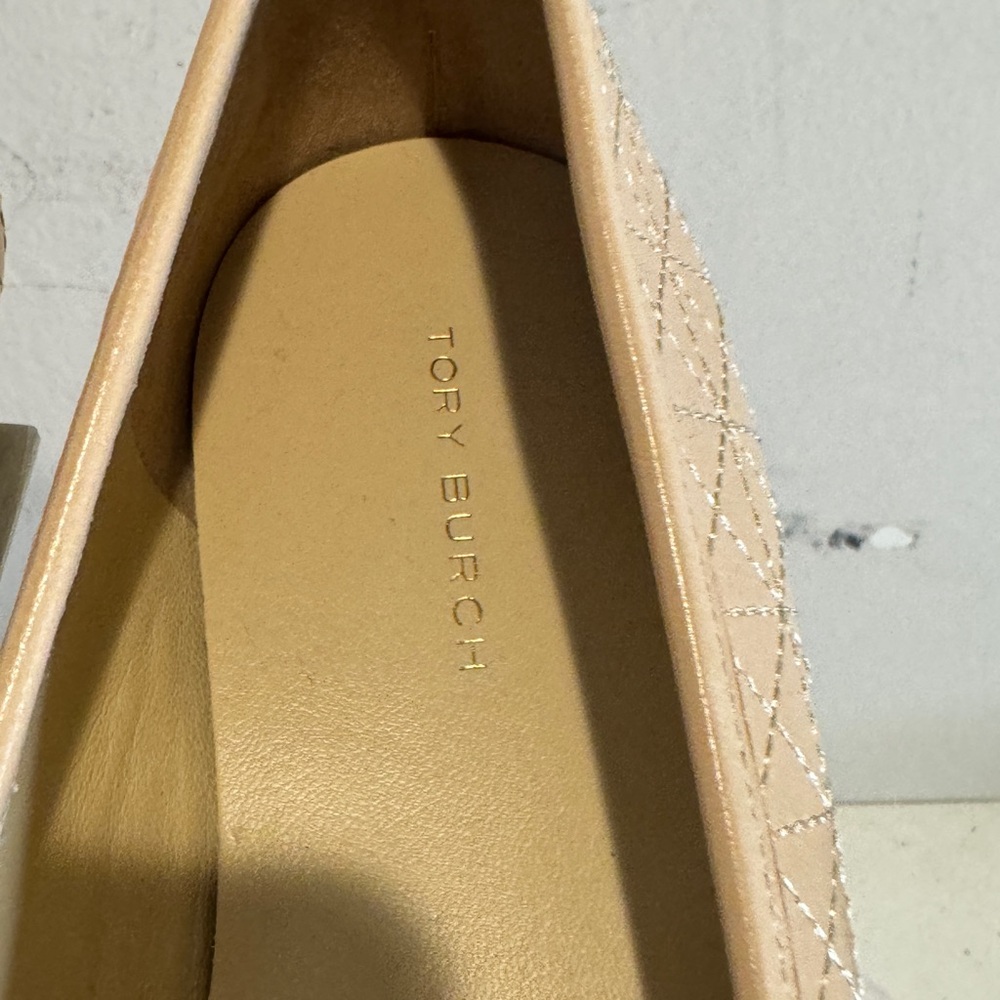 Tory Burch Claire Quilted Ballet Flats in New Porcelain size 9 brand new - Picture 5 of 9